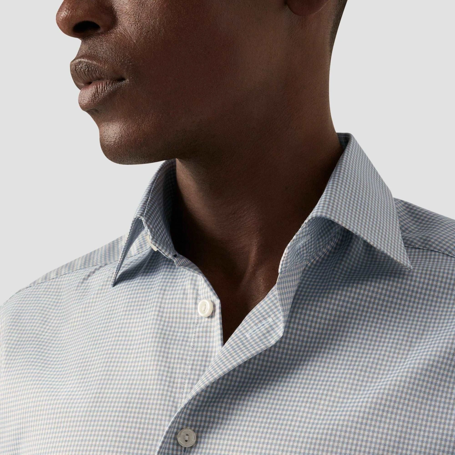Beige Micro Check Cotton Tencel™ Lyocell Slim Fit Shirt - ETON 9 Beige Micro Check Cotton Tencel™ Lyocell Slim Fit Shirt - ETON - Image 7