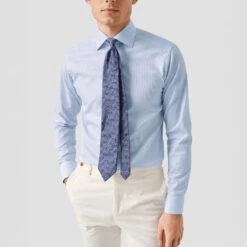 Light Blue Semi-Solid Supima 120 Piqué Slim Fit Shirt - ETON 20 Light Blue Semi-Solid Supima 120 Piqué Slim Fit Shirt - ETON -ETON Store 17314 748a3475e3 original