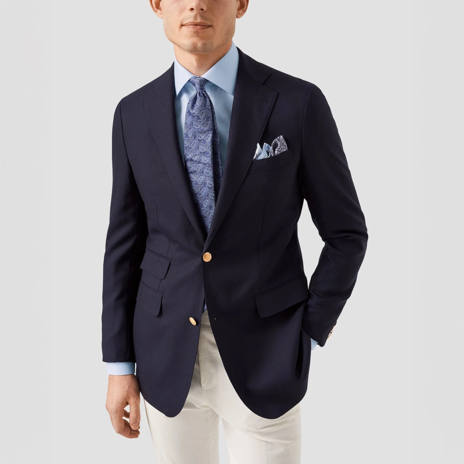 Light Blue Semi-Solid Supima 120 Piqué Slim Fit Shirt - ETON 12 Light Blue Semi-Solid Supima 120 Piqué Slim Fit Shirt - ETON - Image 10