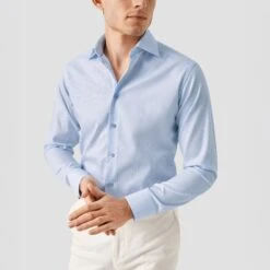 Light Blue Semi-Solid Supima 120 Piqué Slim Fit Shirt - ETON 16 Light Blue Semi-Solid Supima 120 Piqué Slim Fit Shirt - ETON -ETON Store 17314 8ca149dcf0 original