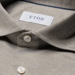 Pale Khaki Green Solid Filo Di Scozia Slim Fit Knitted Piqué Shirt - ETON 17 Pale Khaki Green Solid Filo Di Scozia Slim Fit Knitted Piqué Shirt - ETON -ETON Store 17349 6eda6a24f0 original