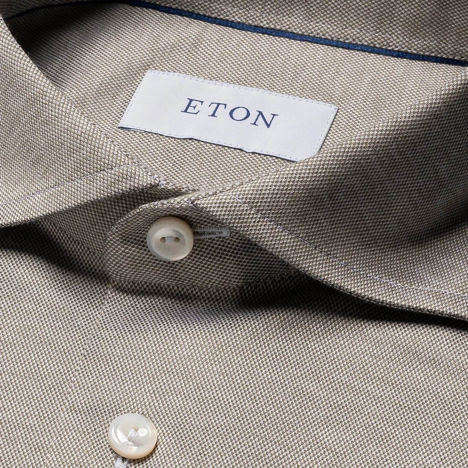 Pale Khaki Green Solid Filo Di Scozia Slim Fit Knitted Piqué Shirt - ETON 9 Pale Khaki Green Solid Filo Di Scozia Slim Fit Knitted Piqué Shirt - ETON - Image 7