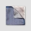 Mid-Blue Card Sharp Motif Four-Sided Silk Pocket Square - ETON