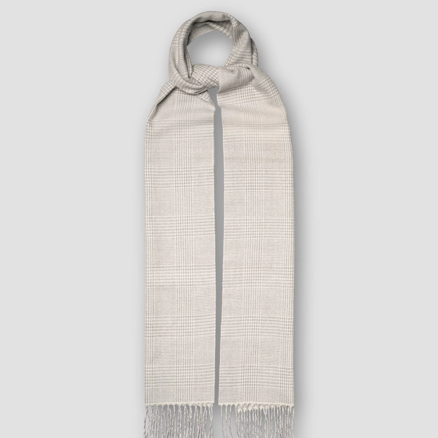 Gray Prince Of Wales Merino Wool Scarf - ETON 5 Gray Prince Of Wales Merino Wool Scarf - ETON - Image 3