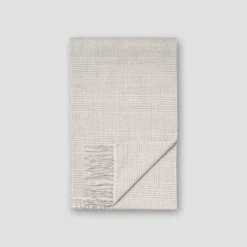 Gray Prince Of Wales Merino Wool Scarf - ETON