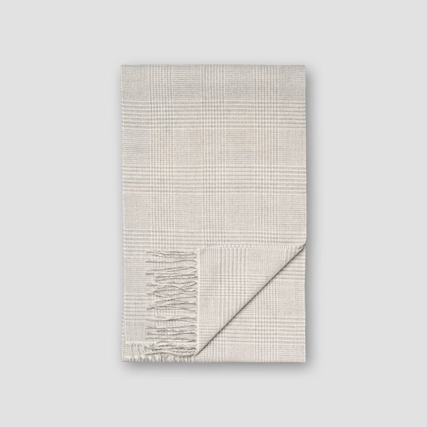 Gray Prince Of Wales Merino Wool Scarf - ETON 3 Gray Prince Of Wales Merino Wool Scarf - ETON