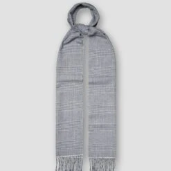 Mid-Blue Prince Of Wales Merino Wool Scarf - ETON 7 Mid-Blue Prince Of Wales Merino Wool Scarf - ETON -ETON Store 17665 67dd8b1a7f original