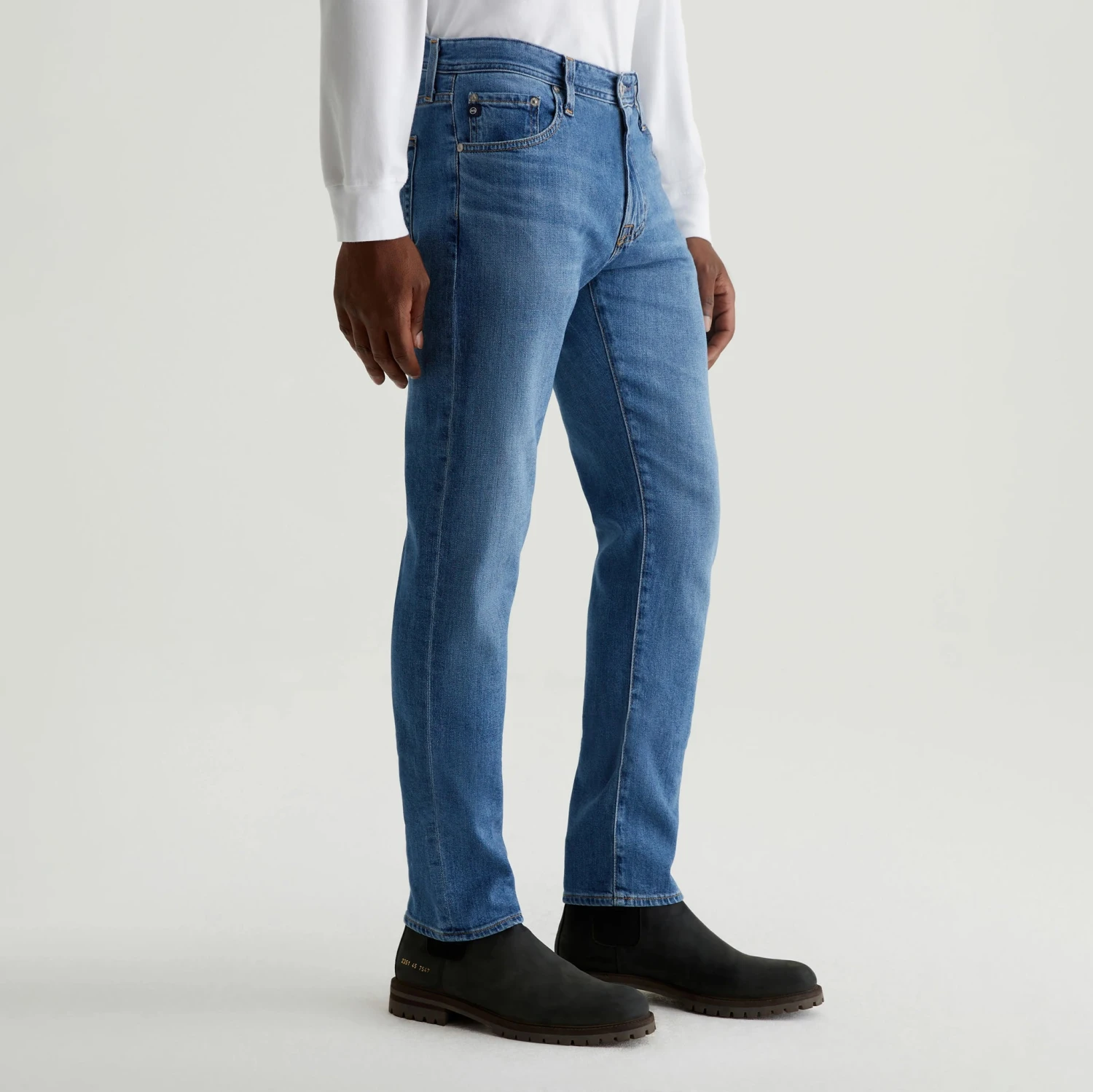 Tailor Mid-Blue Cotton-Lyocell Tellis Modern Slim Fit Japanese Denim - AG 5 Tailor Mid-Blue Cotton-Lyocell Tellis Modern Slim Fit Japanese Denim - AG - Image 3