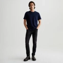 Trophy Black Washed Cloud Soft Denim Tellis Modern Slim Fit Jeans - AG