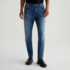 Louvre Mid-Wash Blue Cloud Soft Tellis Modern Slim Fit Jeans - AG 10 Louvre Mid-Wash Blue Cloud Soft Tellis Modern Slim Fit Jeans - AG -ETON Store 1783HYILOUV 2
