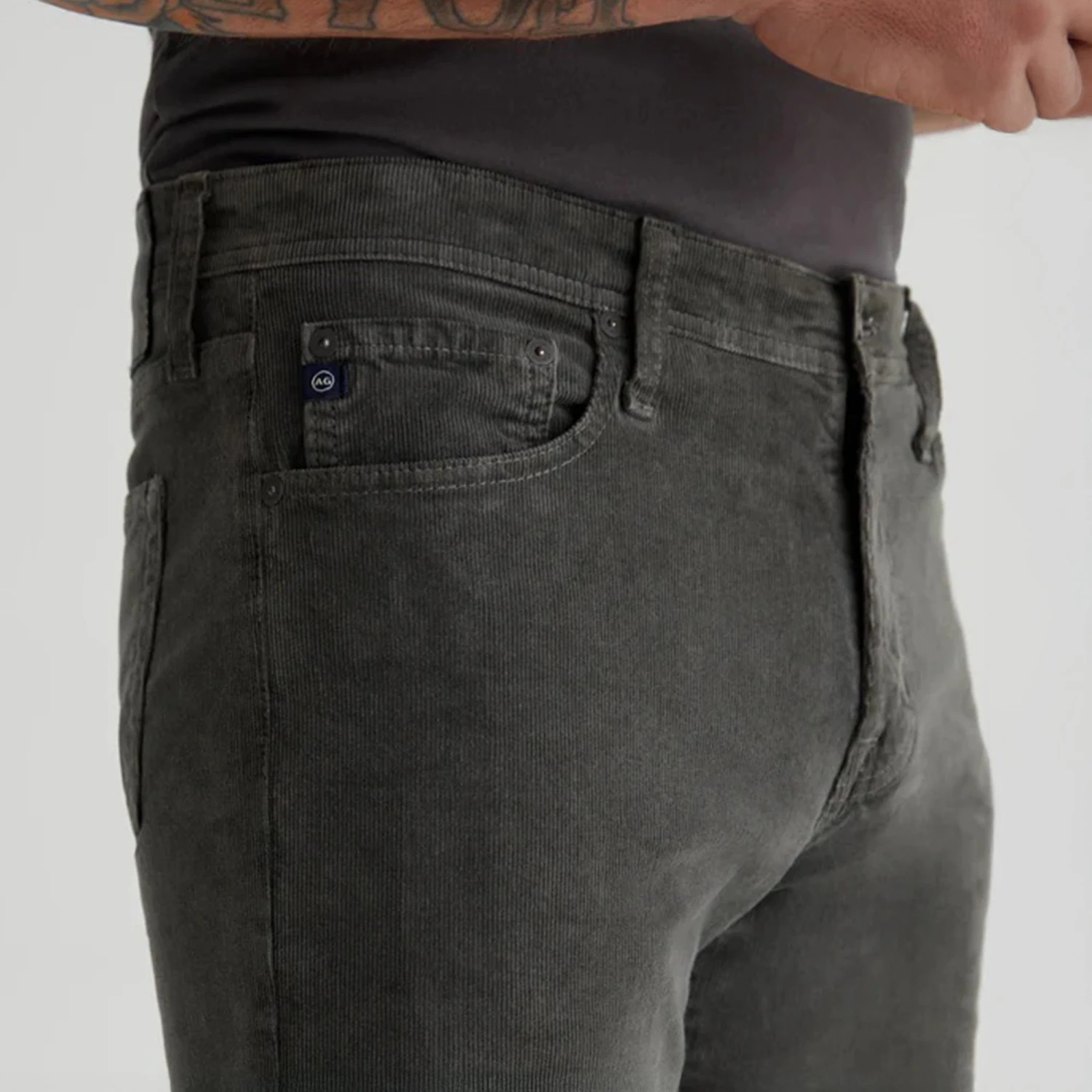 Tellis Modern Slim Sulfur Anthracite Stretch Cord - AG 5 Tellis Modern Slim Sulfur Anthracite Stretch Cord - AG - Image 3