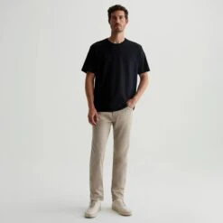 Desert Stone (Beige) Modern Slim Tellis Sueded Pants - AG