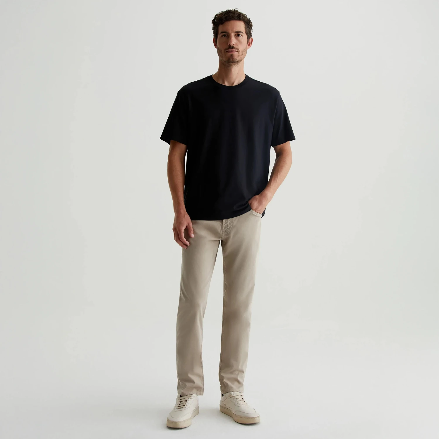 Desert Stone (Beige) Modern Slim Tellis Sueded Pants - AG 3 Desert Stone (Beige) Modern Slim Tellis Sueded Pants - AG