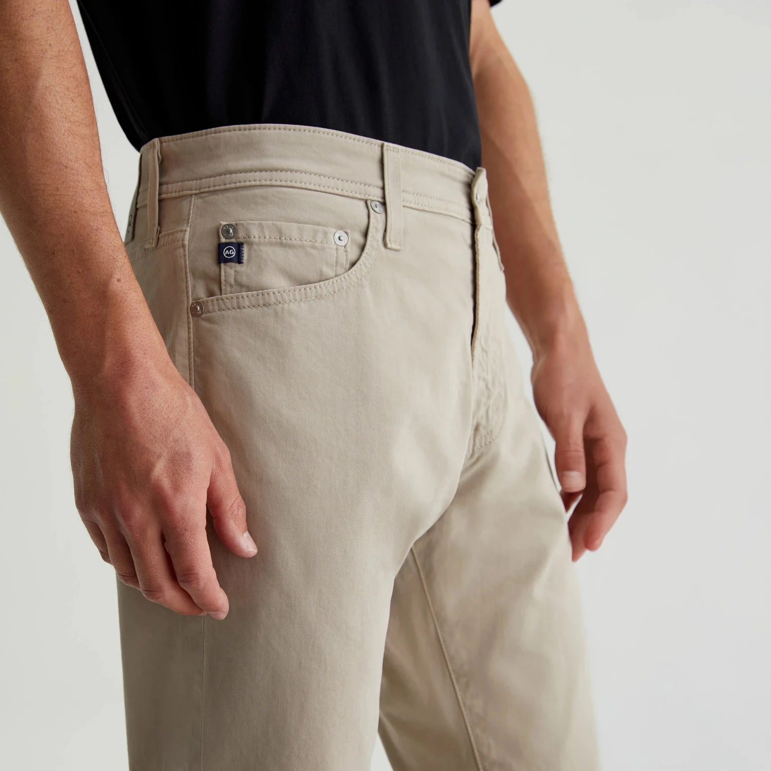 Desert Stone (Beige) Modern Slim Tellis Sueded Pants - AG 5 Desert Stone (Beige) Modern Slim Tellis Sueded Pants - AG - Image 3