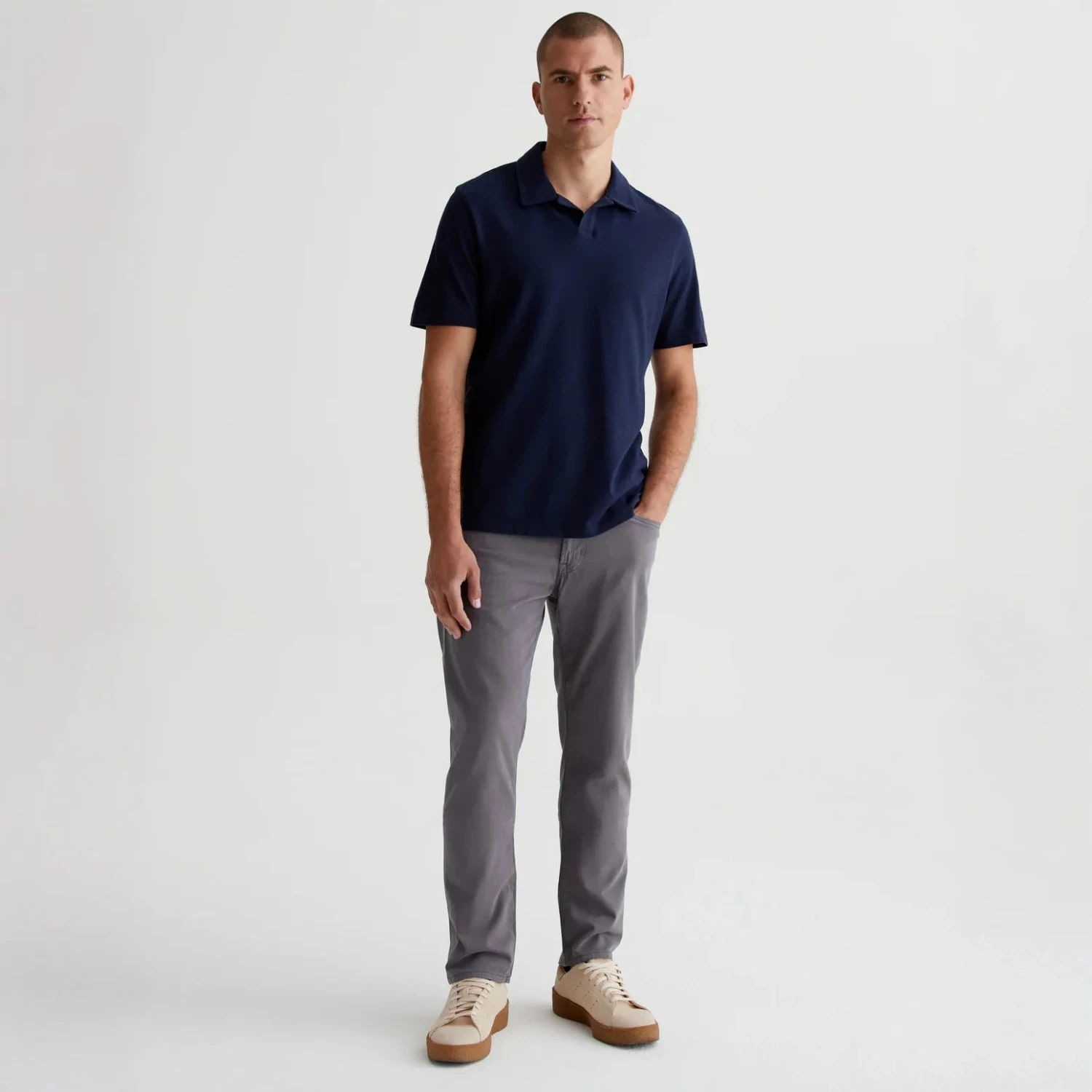 Sulfur Folkestone Mid-Gray Modern Slim Tellis Sueded Pants - AG 5 Sulfur Folkestone Mid-Gray Modern Slim Tellis Sueded Pants - AG - Image 3
