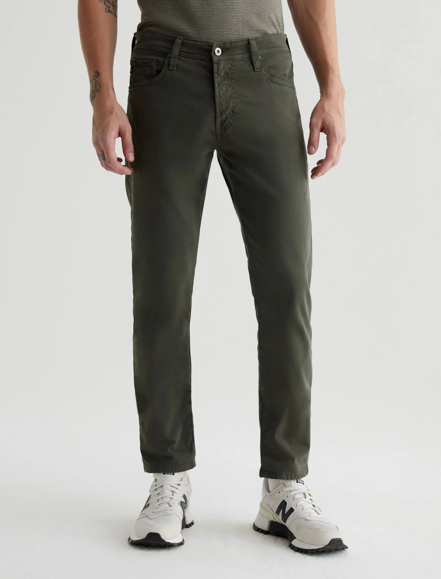Forest Moss (Green) Sueded Tellis Modern Slim Fit Pants - AG Jeans 3 Forest Moss (Green) Sueded Tellis Modern Slim Fit Pants - AG Jeans