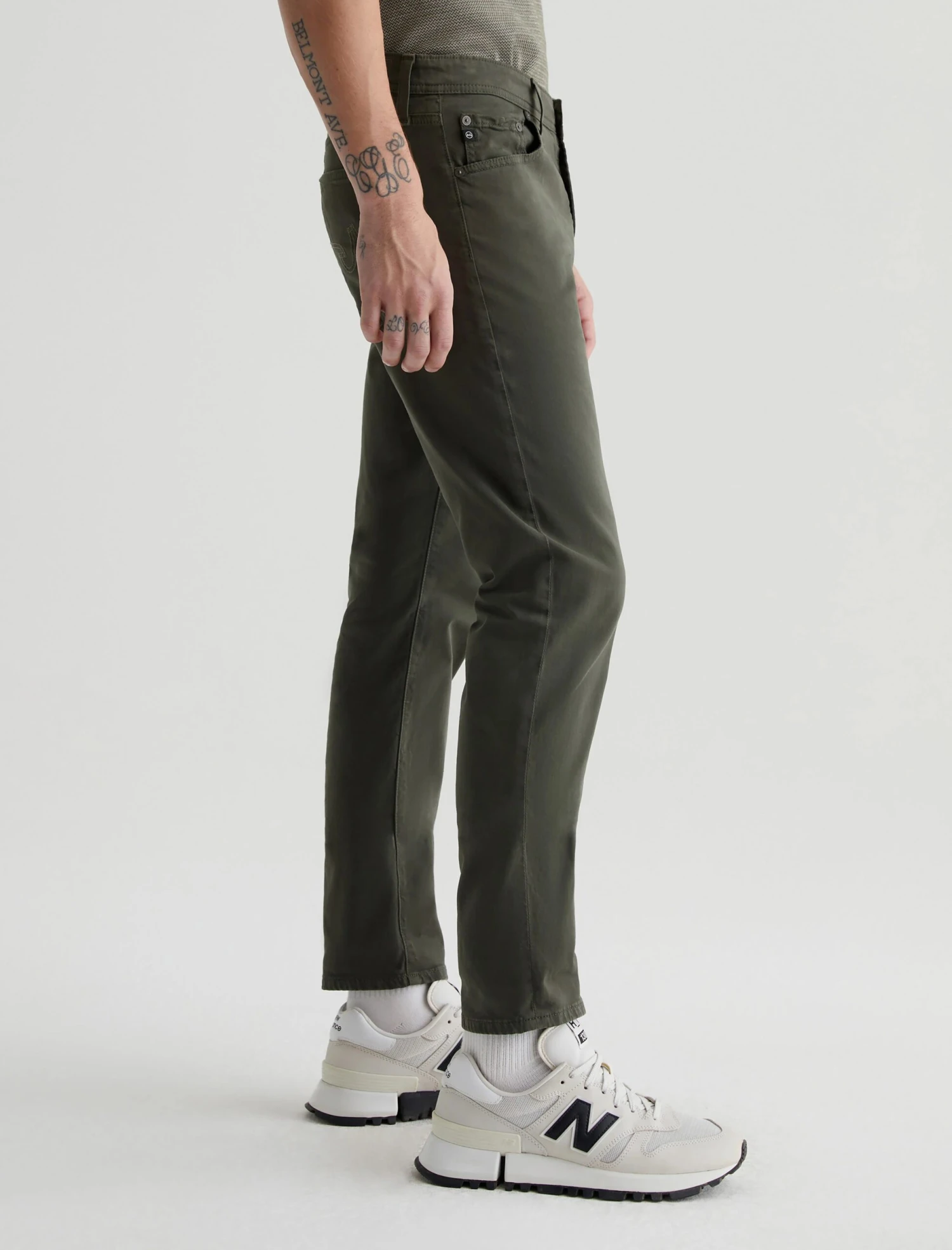 Forest Moss (Green) Sueded Tellis Modern Slim Fit Pants - AG Jeans 5 Forest Moss (Green) Sueded Tellis Modern Slim Fit Pants - AG Jeans - Image 3