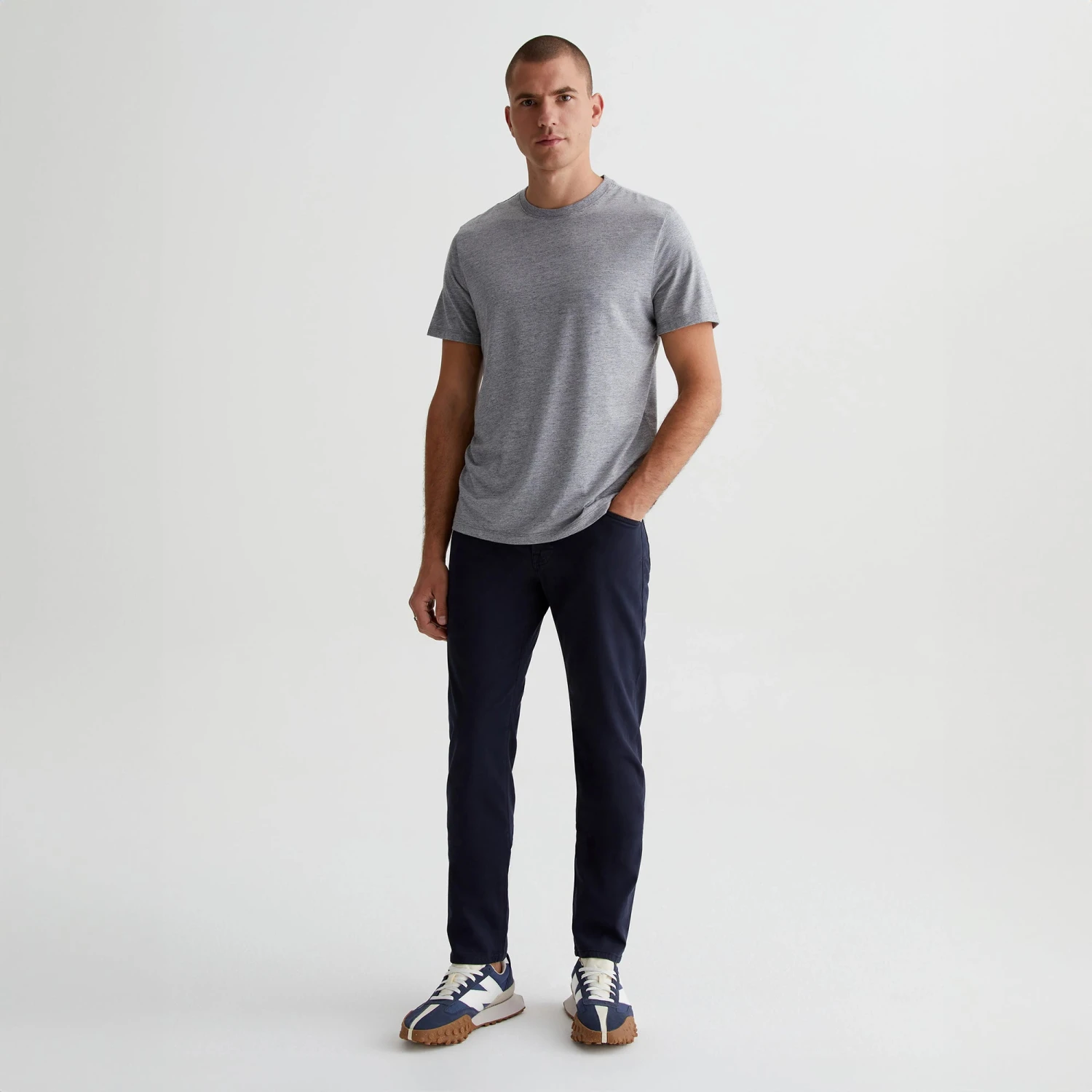 New Navy Modern Slim Tellis Sueded Pants - AG 4 New Navy Modern Slim Tellis Sueded Pants - AG - Image 2