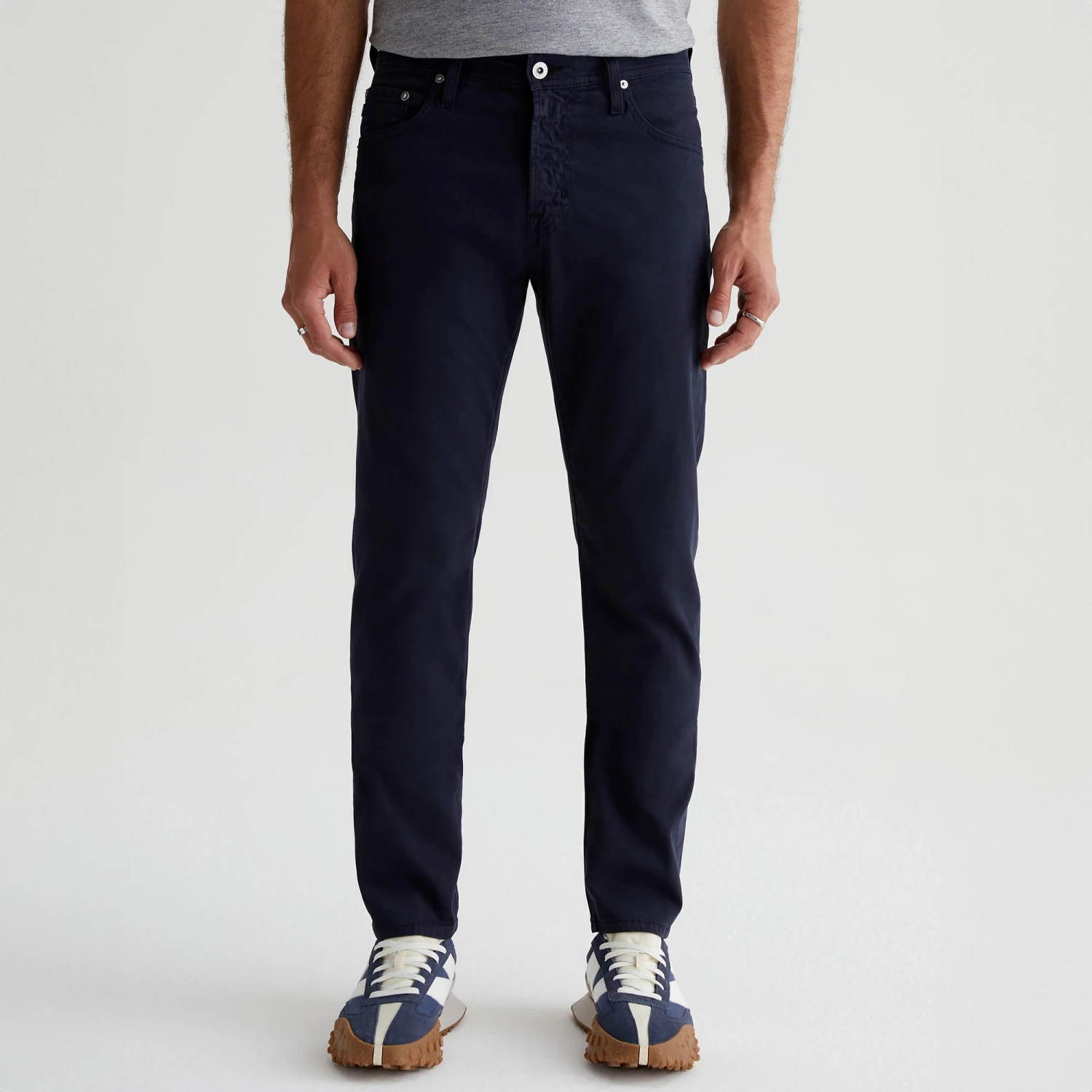 New Navy Modern Slim Tellis Sueded Pants - AG 3 New Navy Modern Slim Tellis Sueded Pants - AG