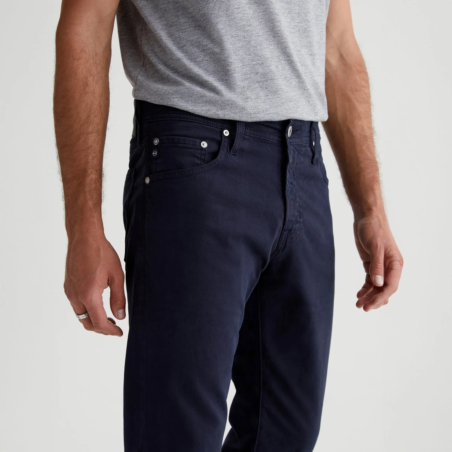New Navy Modern Slim Tellis Sueded Pants - AG 6 New Navy Modern Slim Tellis Sueded Pants - AG - Image 4