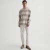 Pebble Creek (Off-White) Modern Slim Tellis Sueded Pants - AG 1 Pebble Creek (Off-White) Modern Slim Tellis Sueded Pants - AG -ETON Store 1783SUDPBLC 1