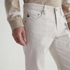 Pebble Creek (Off-White) Modern Slim Tellis Sueded Pants - AG 10 Pebble Creek (Off-White) Modern Slim Tellis Sueded Pants - AG -ETON Store 1783SUDPBLC 3