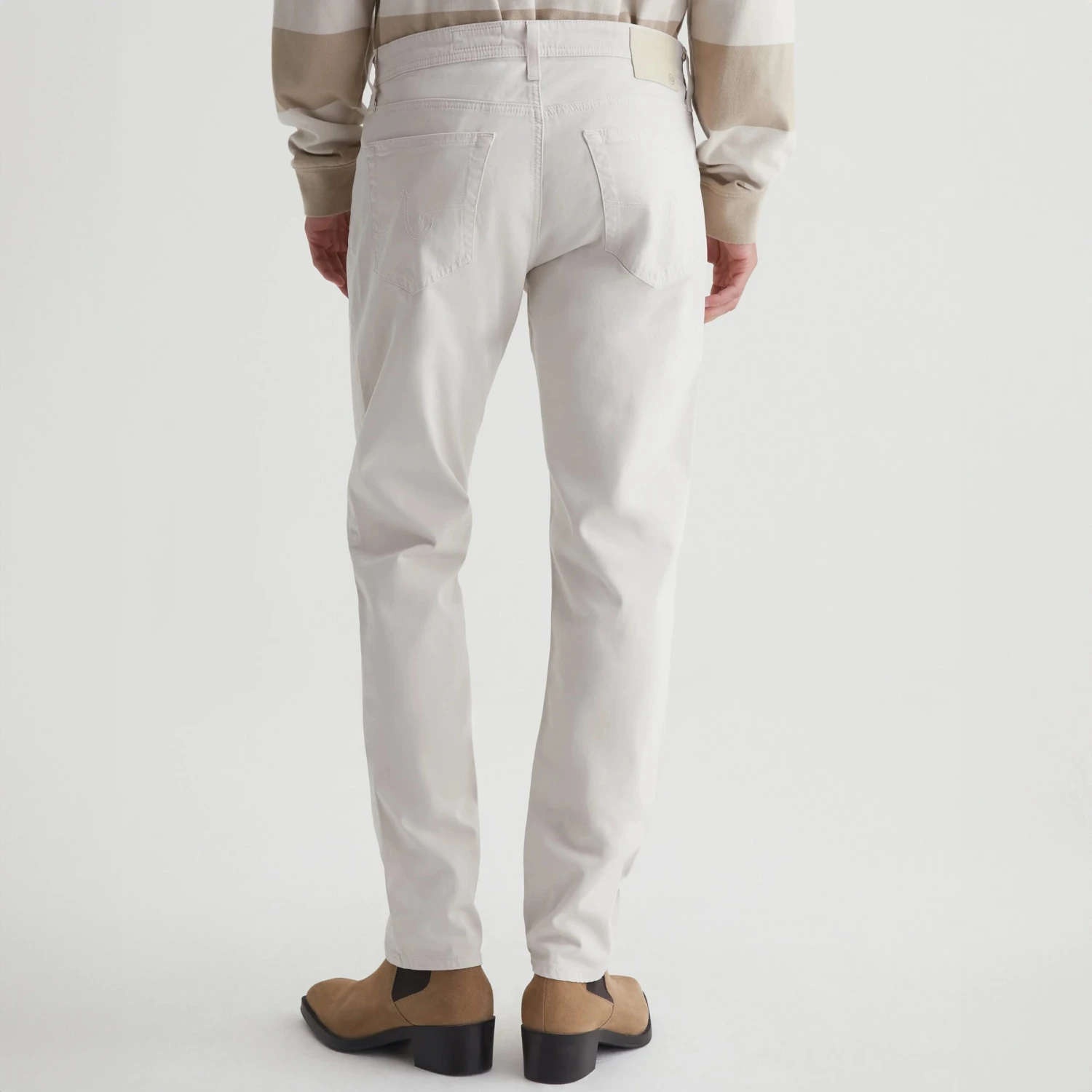 Pebble Creek (Off-White) Modern Slim Tellis Sueded Pants - AG 8 Pebble Creek (Off-White) Modern Slim Tellis Sueded Pants - AG - Image 6