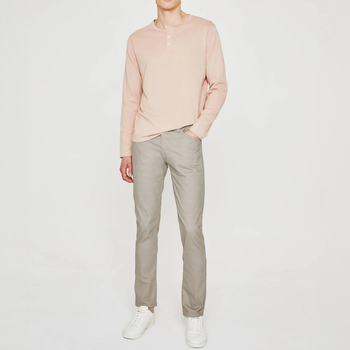 Culver Taupe Herringbone Patterned Modern Slim Tellis Sueded Pants - AG 3 Culver Taupe Herringbone Patterned Modern Slim Tellis Sueded Pants - AG