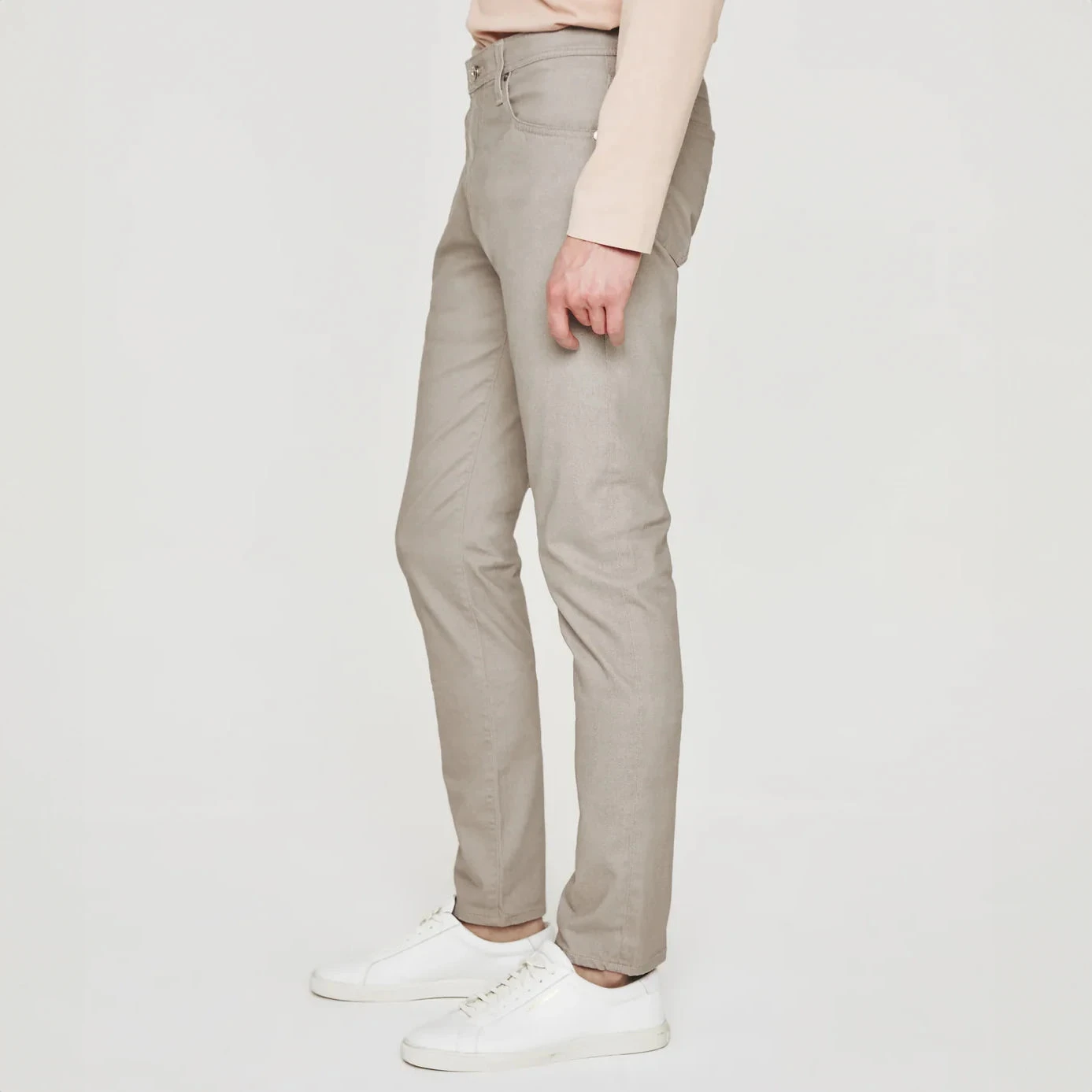 Culver Taupe Herringbone Patterned Modern Slim Tellis Sueded Pants - AG 6 Culver Taupe Herringbone Patterned Modern Slim Tellis Sueded Pants - AG - Image 4