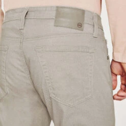 Culver Taupe Herringbone Patterned Modern Slim Tellis Sueded Pants - AG 12 Culver Taupe Herringbone Patterned Modern Slim Tellis Sueded Pants - AG -ETON Store 1783SUDPCUTAMT 5