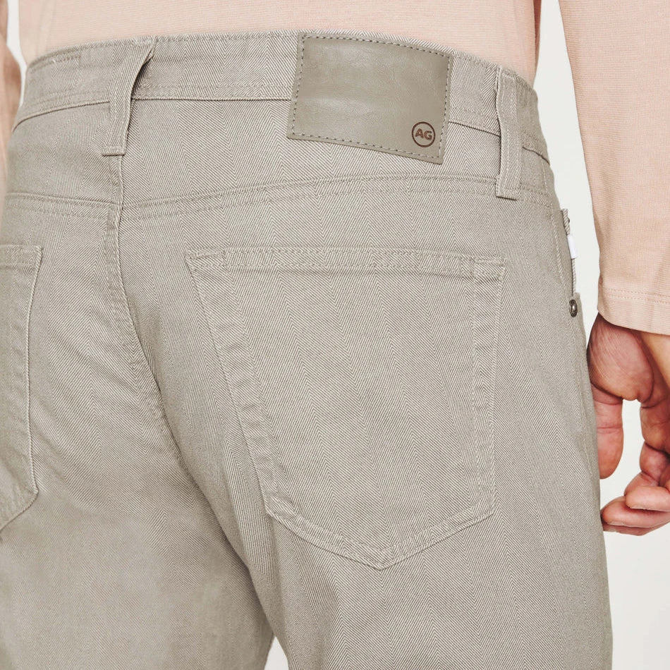 Culver Taupe Herringbone Patterned Modern Slim Tellis Sueded Pants - AG 7 Culver Taupe Herringbone Patterned Modern Slim Tellis Sueded Pants - AG - Image 5