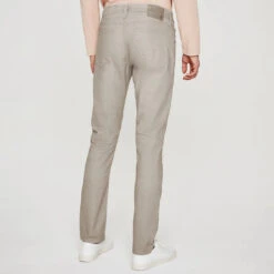 Culver Taupe Herringbone Patterned Modern Slim Tellis Sueded Pants - AG 13 Culver Taupe Herringbone Patterned Modern Slim Tellis Sueded Pants - AG -ETON Store 1783SUDPCUTAMT 6