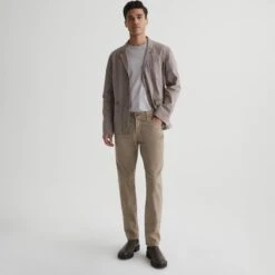 Sulfur Smoked Oak (Tan) Modern Slim Tellis Sueded Pants - AG 9 Sulfur Smoked Oak (Tan) Modern Slim Tellis Sueded Pants - AG -ETON Store 1783SUDSLSMOA 1