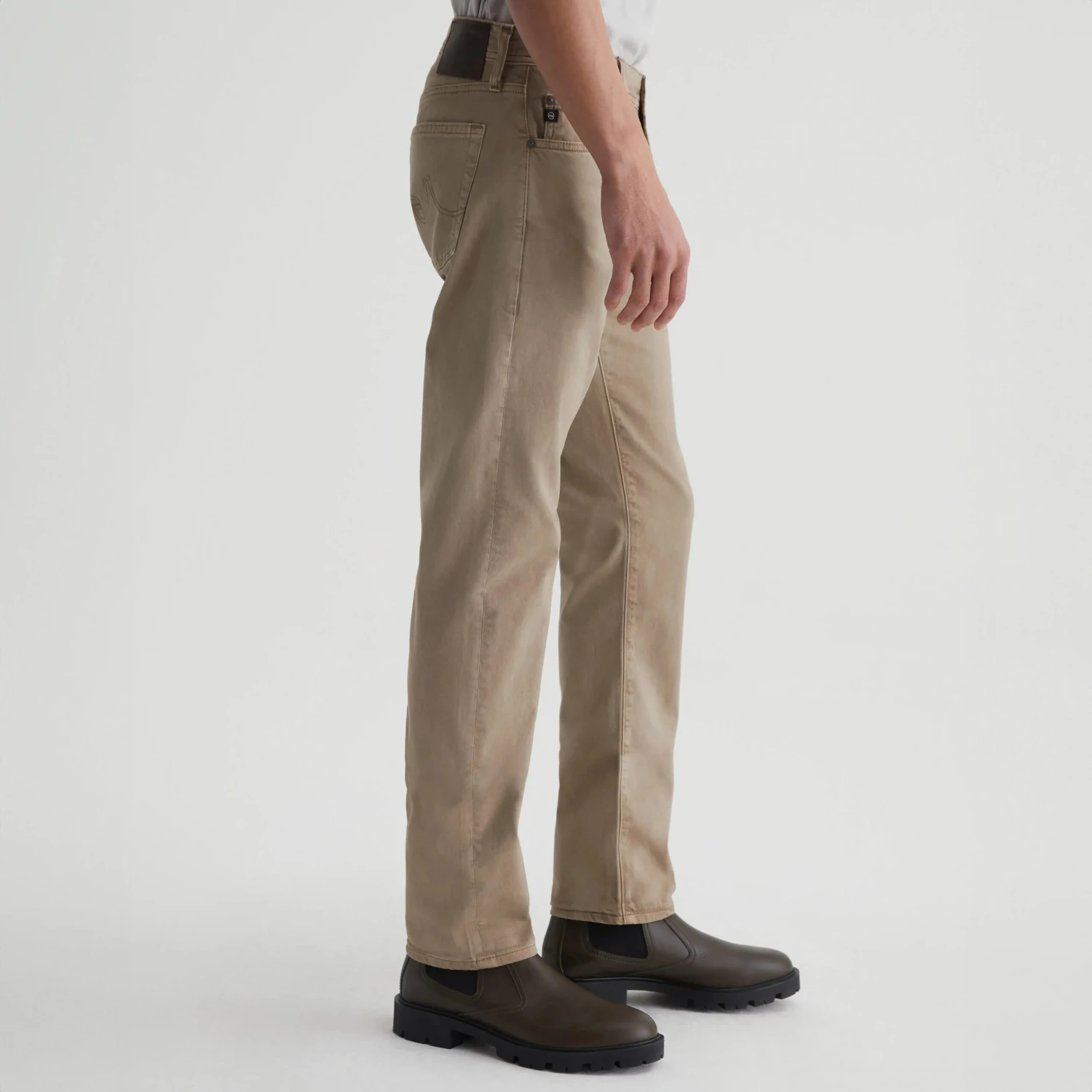 Sulfur Smoked Oak (Tan) Modern Slim Tellis Sueded Pants - AG 6 Sulfur Smoked Oak (Tan) Modern Slim Tellis Sueded Pants - AG - Image 4