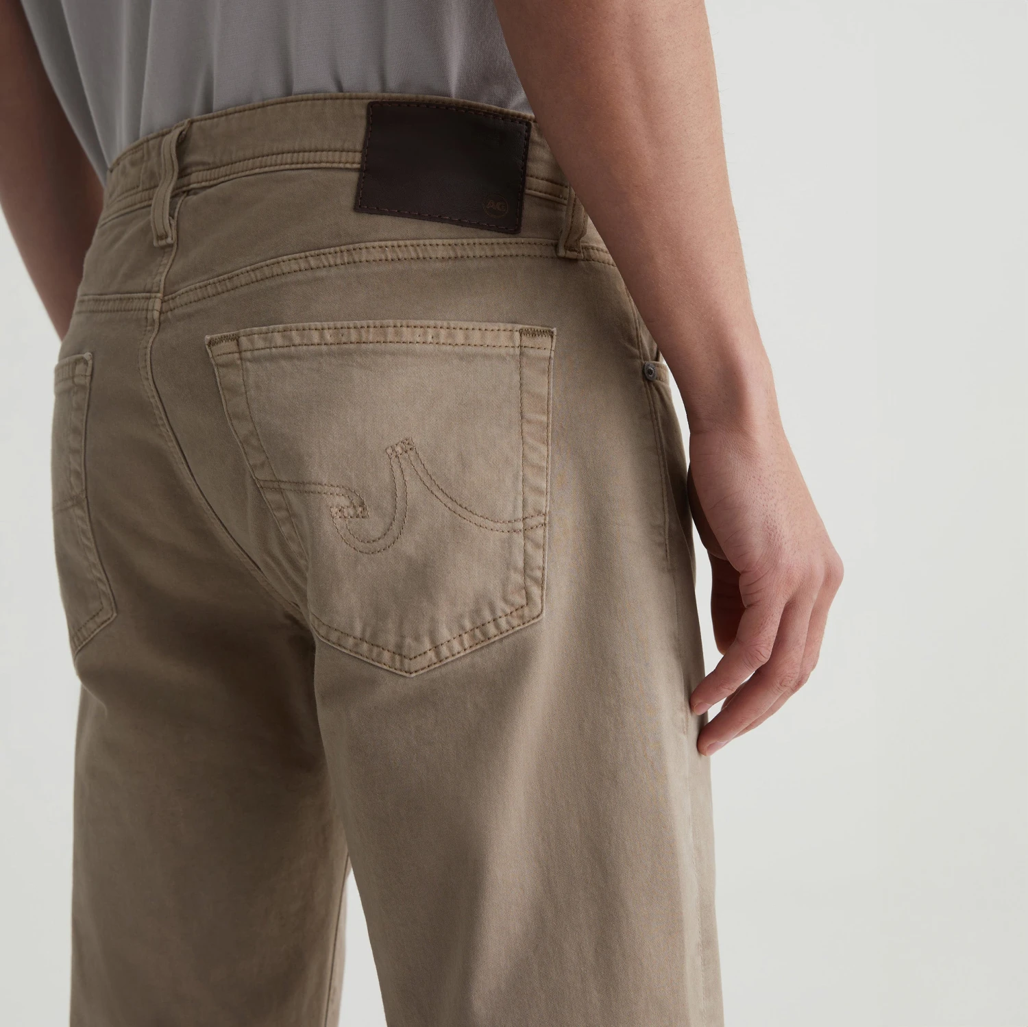 Sulfur Smoked Oak (Tan) Modern Slim Tellis Sueded Pants - AG 7 Sulfur Smoked Oak (Tan) Modern Slim Tellis Sueded Pants - AG - Image 5
