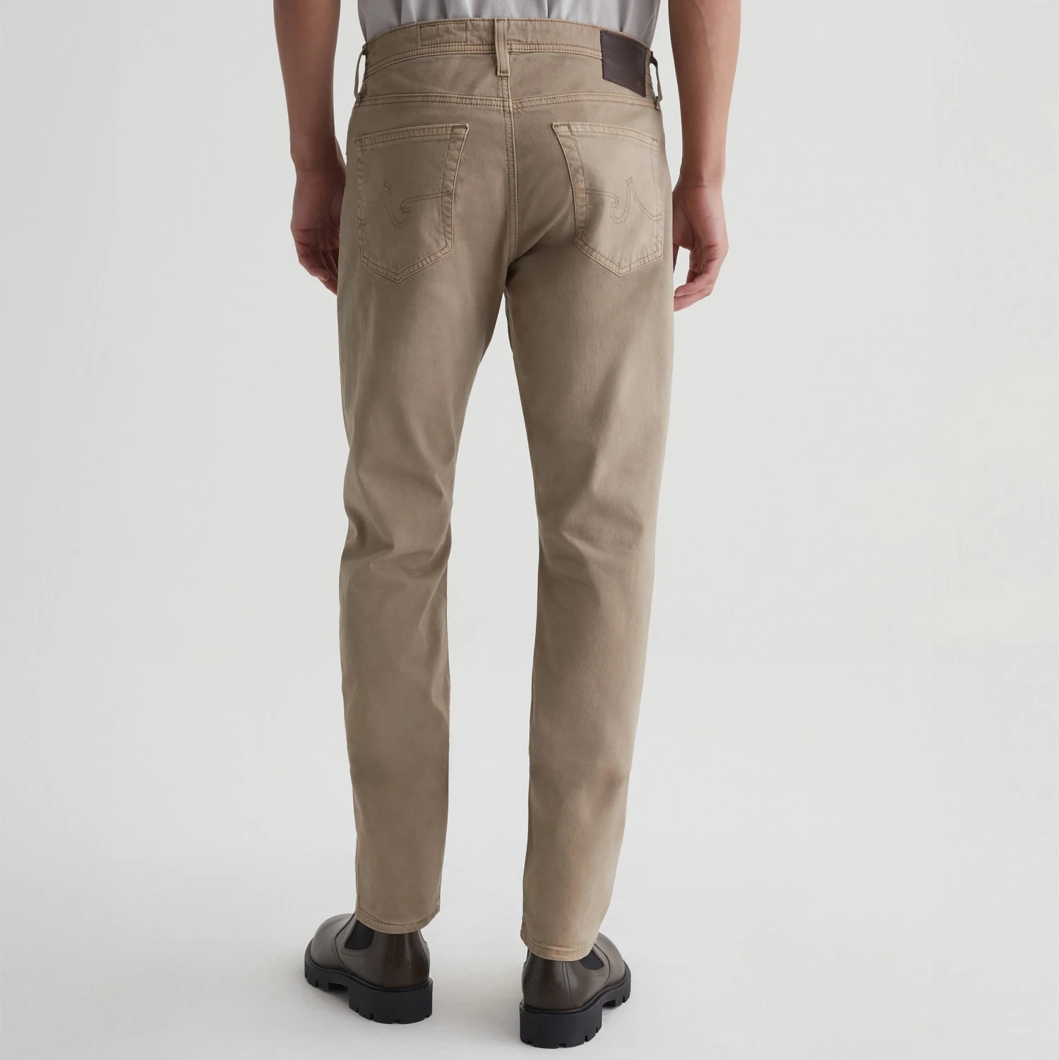 Sulfur Smoked Oak (Tan) Modern Slim Tellis Sueded Pants - AG 8 Sulfur Smoked Oak (Tan) Modern Slim Tellis Sueded Pants - AG - Image 6