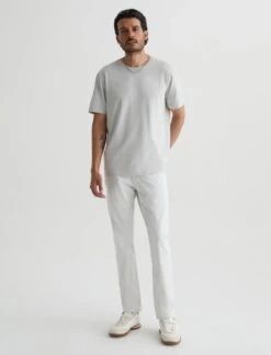 Sulfur Silver Smoke (Oyster) Sueded Tellis Modern Slim Fit Pants - AG Jeans