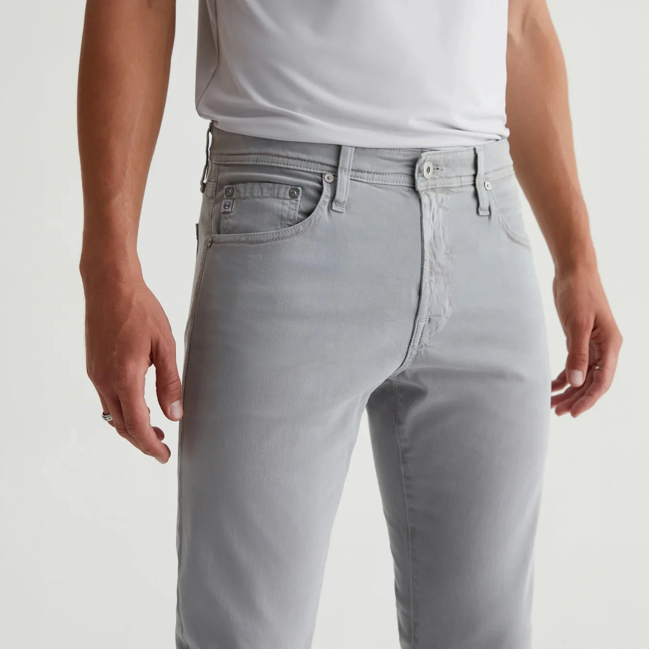 Sulfur Summer Storm (Light Gray) Modern Slim Tellis Sueded Pants - AG 5 Sulfur Summer Storm (Light Gray) Modern Slim Tellis Sueded Pants - AG - Image 3