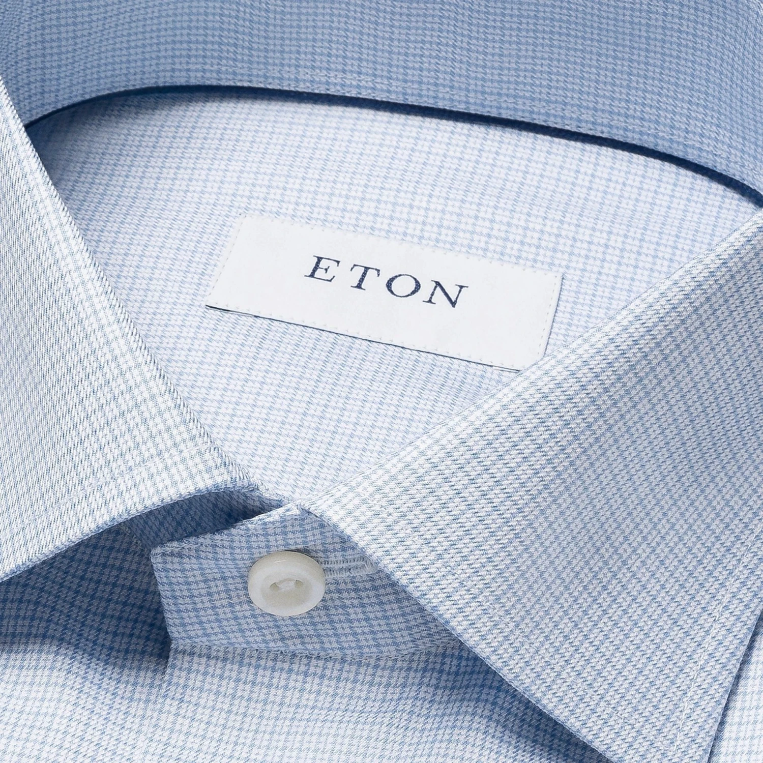 Light Blue Micro Check Cotton Tencel™ Contemporary Fit Shirt - ETON 4 Light Blue Micro Check Cotton Tencel™ Contemporary Fit Shirt - ETON - Image 2