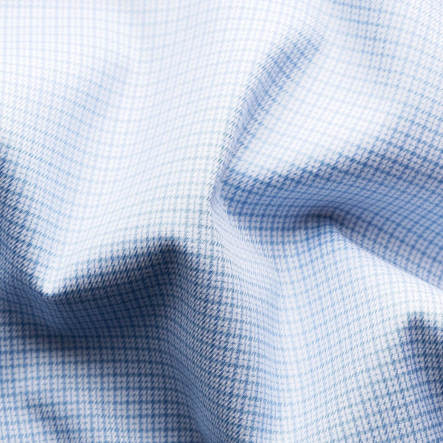 Light Blue Micro Check Cotton Tencel™ Contemporary Fit Shirt - ETON 6 Light Blue Micro Check Cotton Tencel™ Contemporary Fit Shirt - ETON - Image 4