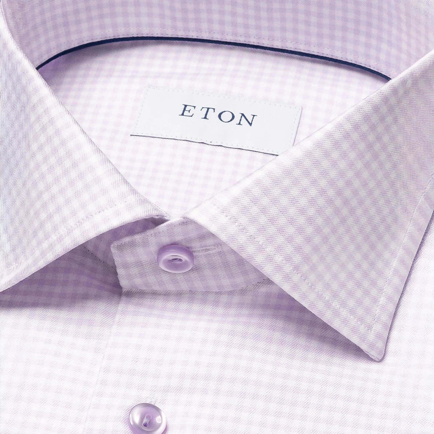 Light Purple Micro Check Cotton Tencel™ Contemporary Fit Shirt - ETON 5 Light Purple Micro Check Cotton Tencel™ Contemporary Fit Shirt - ETON - Image 3