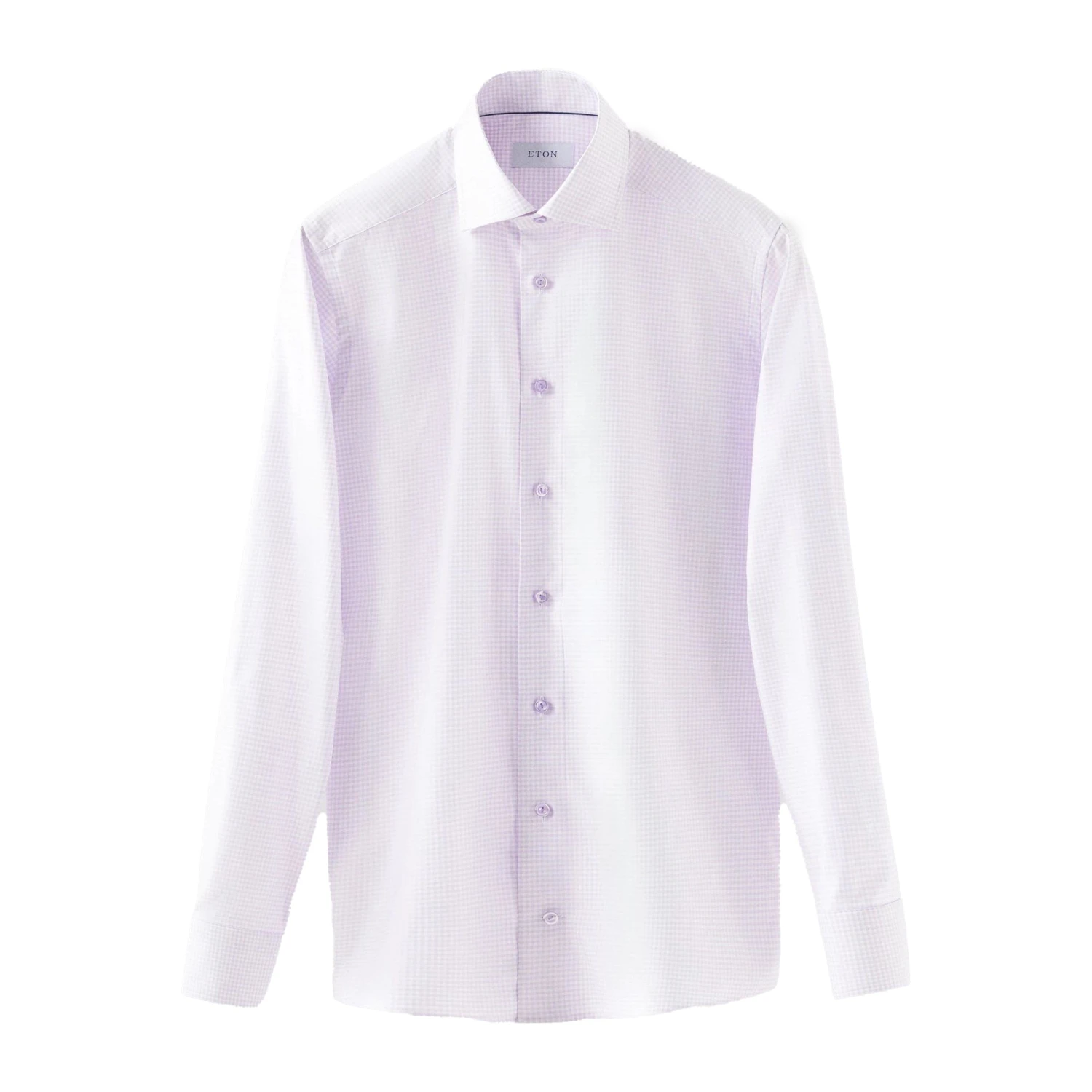 Light Purple Micro Check Cotton Tencel™ Contemporary Fit Shirt - ETON 4 Light Purple Micro Check Cotton Tencel™ Contemporary Fit Shirt - ETON - Image 2