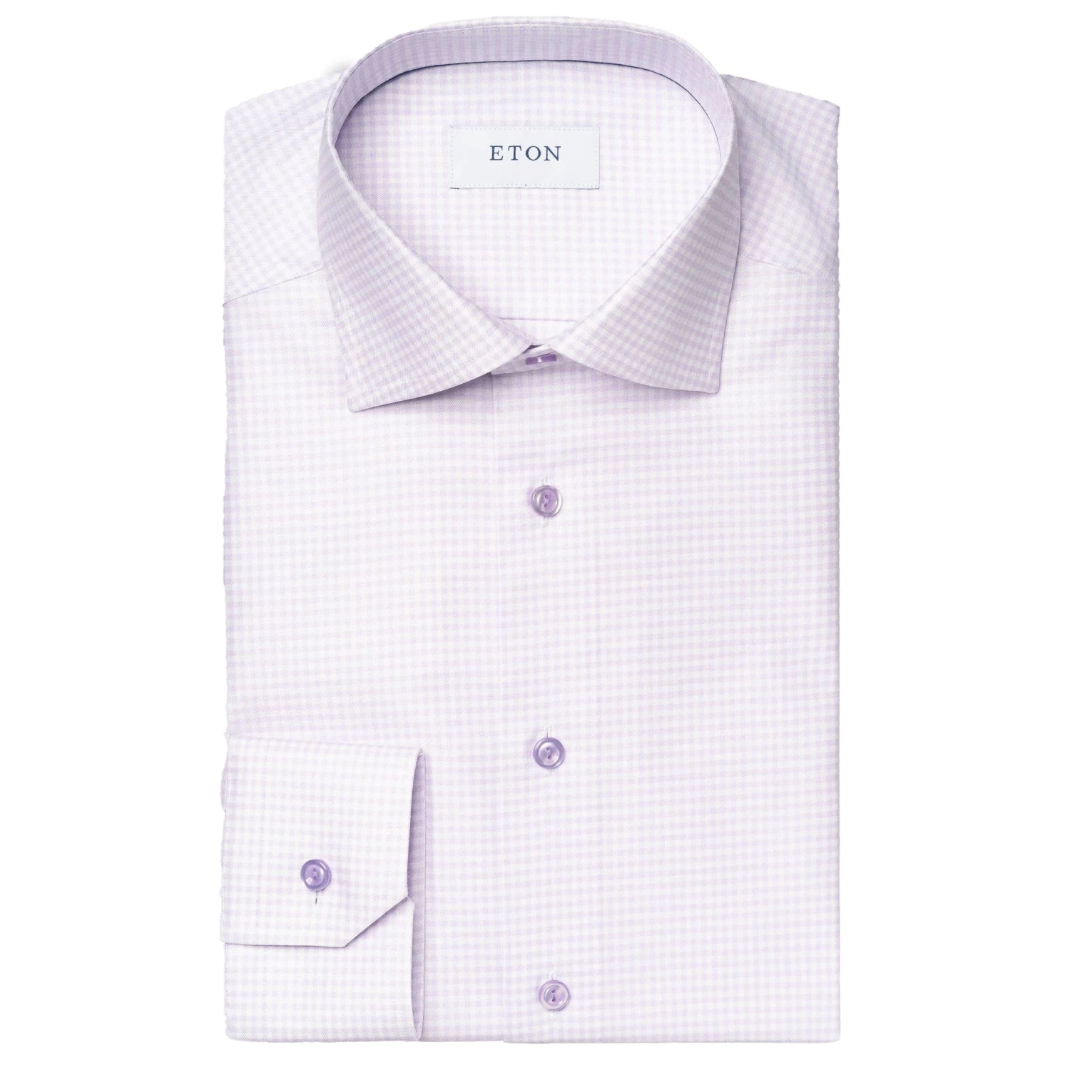 Light Purple Micro Check Cotton Tencel™ Contemporary Fit Shirt - ETON 3 Light Purple Micro Check Cotton Tencel™ Contemporary Fit Shirt - ETON