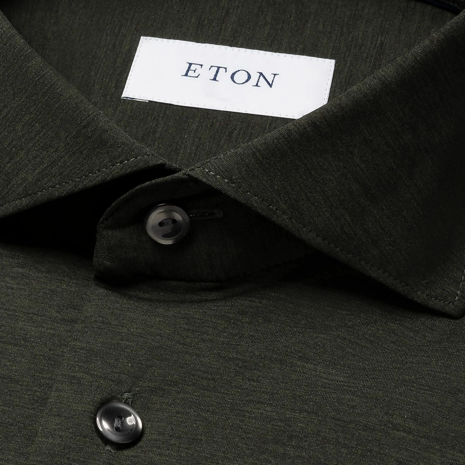 Dark Green Mélange Four-Way Stretch Slim Fit Shirt - ETON 5 Dark Green Mélange Four-Way Stretch Slim Fit Shirt - ETON - Image 3