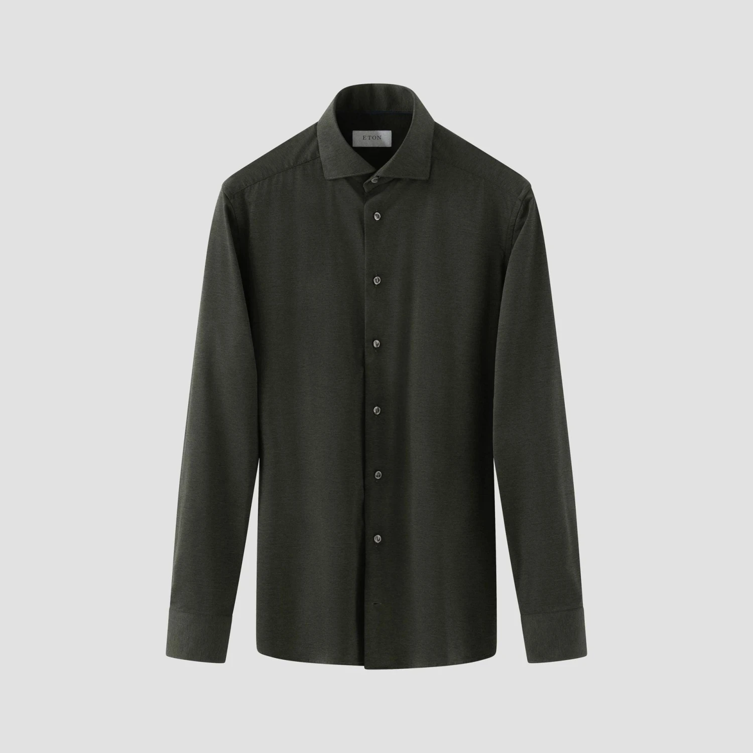 Dark Green Mélange Four-Way Stretch Slim Fit Shirt - ETON 4 Dark Green Mélange Four-Way Stretch Slim Fit Shirt - ETON - Image 2