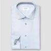 Light Blue Geometric Effect Contrast Signature Twill Slim Fit Shirt - ETON