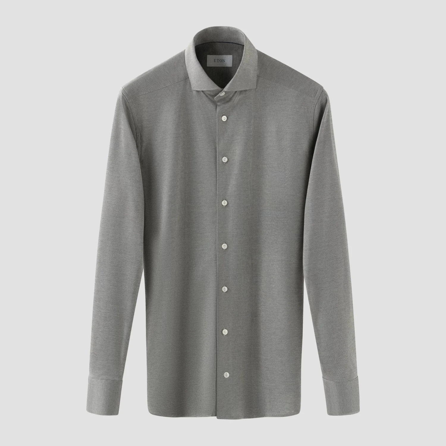 Mid Gray Filo Di Scozia Semi-Solid Slim Fit Shirt - ETON 4 Mid Gray Filo Di Scozia Semi-Solid Slim Fit Shirt - ETON - Image 2
