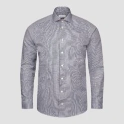 Navy Blue Houndstooth Cotton-Linen Contemporary Fit Shirt - ETON 7 Navy Blue Houndstooth Cotton-Linen Contemporary Fit Shirt - ETON -ETON Store 18297 665381e3b8 large jpg product 10001254529 tshgh 1 original