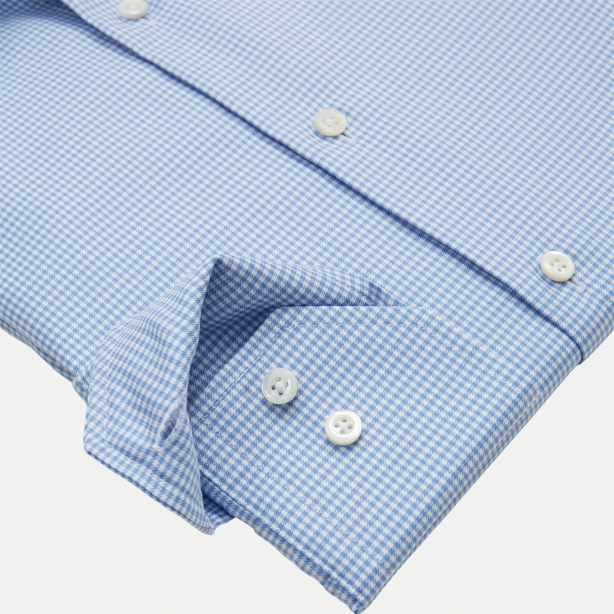 Blue Micro-Check Twill Slimline Shirt - Stenströms 7 Blue Micro-Check Twill Slimline Shirt - Stenströms - Image 5