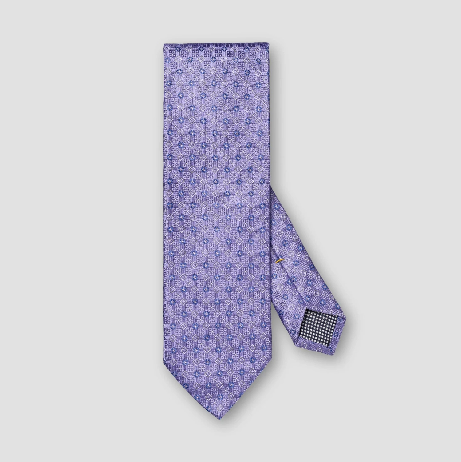 ETON Mid Purple Geometric Pattern Woven Silk Tie 3 ETON Mid Purple Geometric Pattern Woven Silk Tie